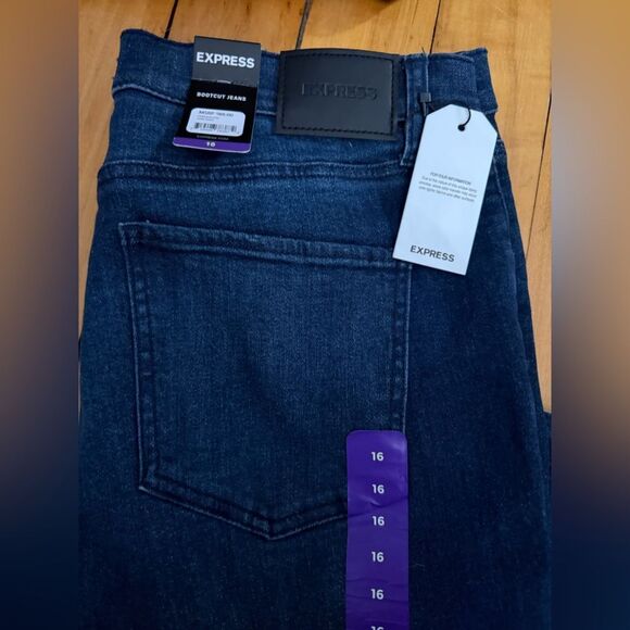 Express Bootcut Dark Wash Jeans Size 16 NWT - Picture 3 of 4